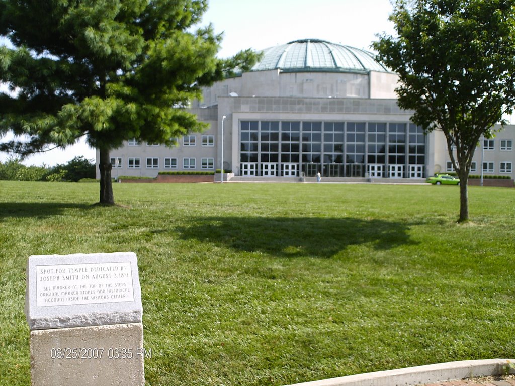 Community of Christ auditorium looking across the Temple Lot