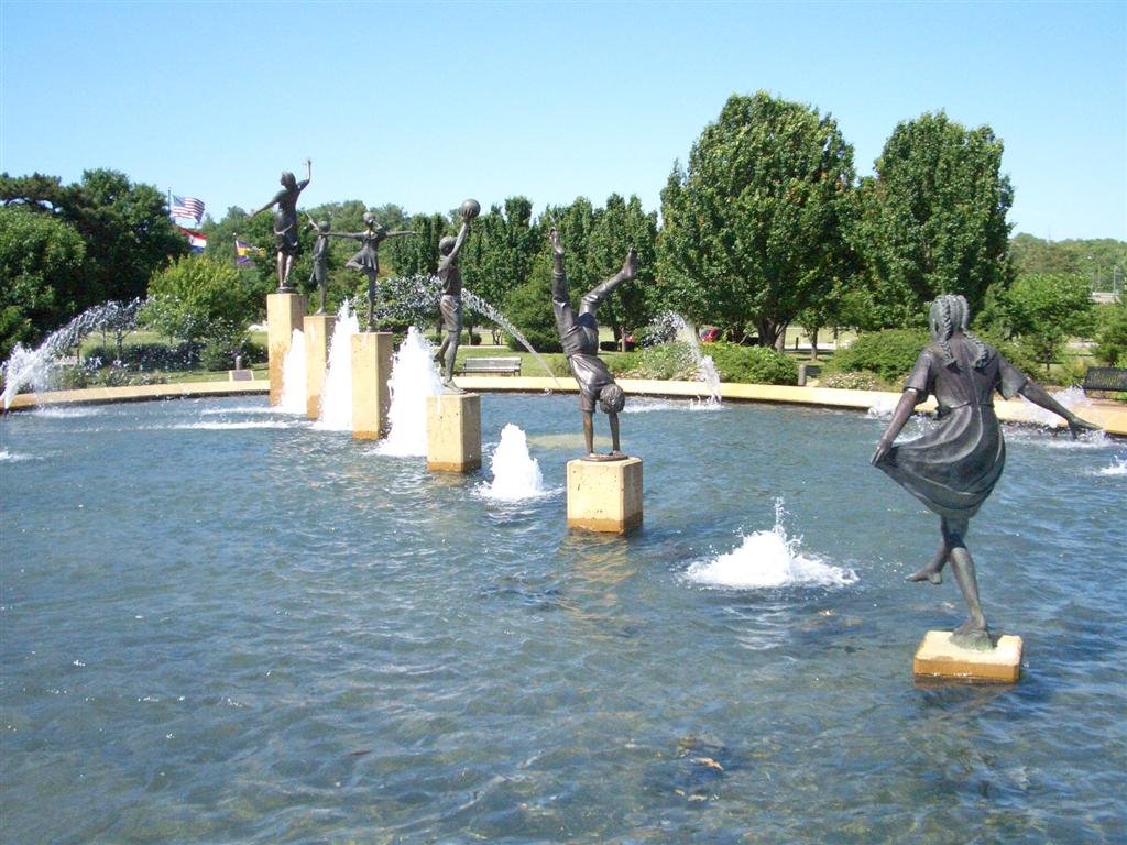 Childrens Fountain, life-size bronzes, North Kansas City, MO