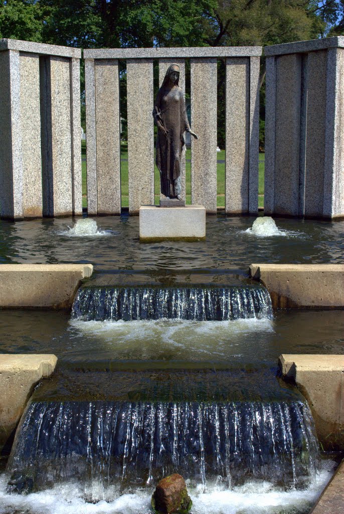 Memorial and Waterfall