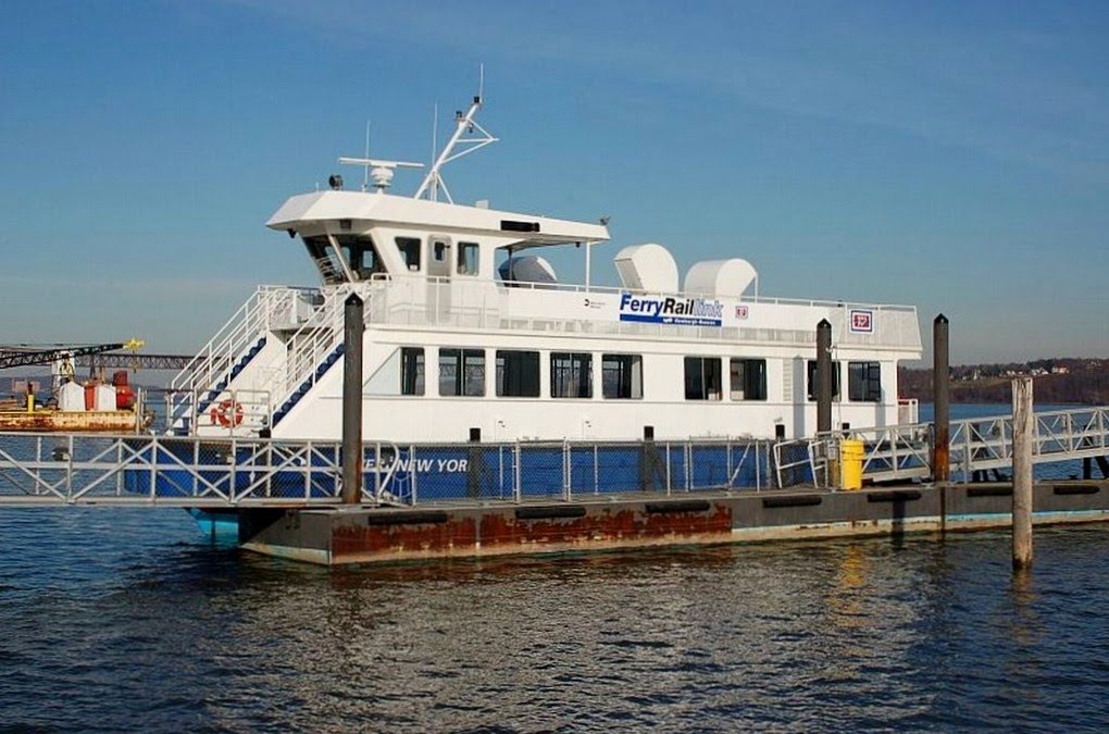 FerryRail-link (Commuter Ferry) "West New York" docked on the west shore of the Hudson River at Newburgh, NY