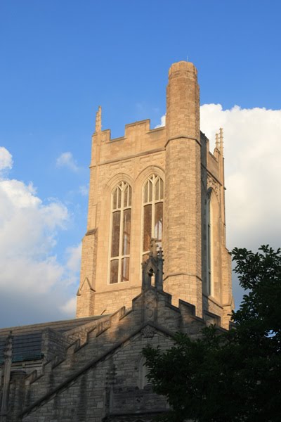 church in sunset