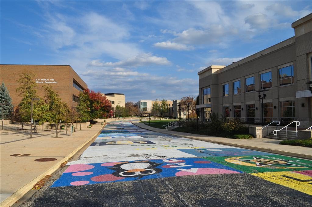 painted street, Missouri S&T, Rolla, MO