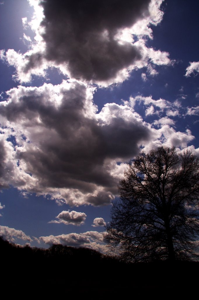 Heavy backlit clouds