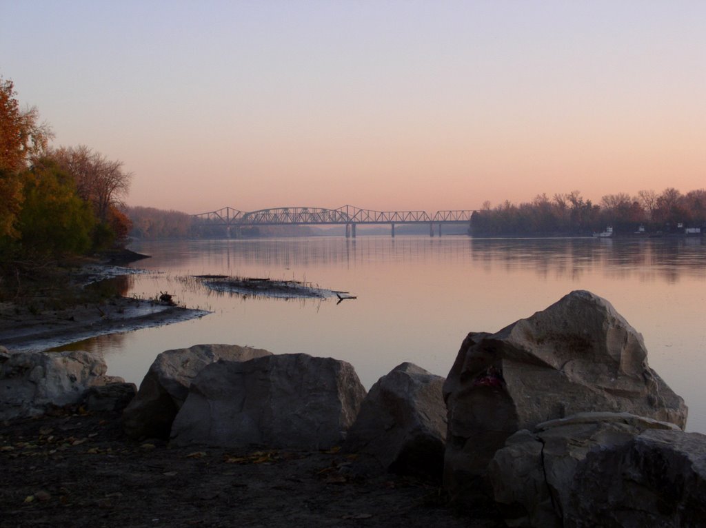 Missouri River at Sunrise, Frontier Park, Saint Charles, MO