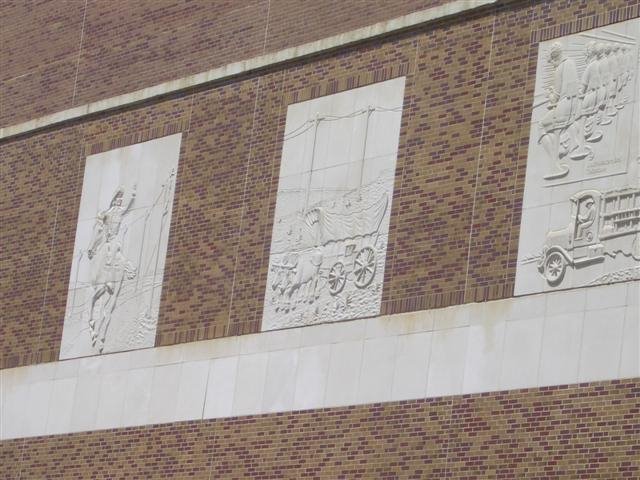 reliefs on side of building,St.Joseph,MO