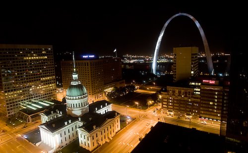 St. Louis viewed from 23rd floor of  Hilton hotel