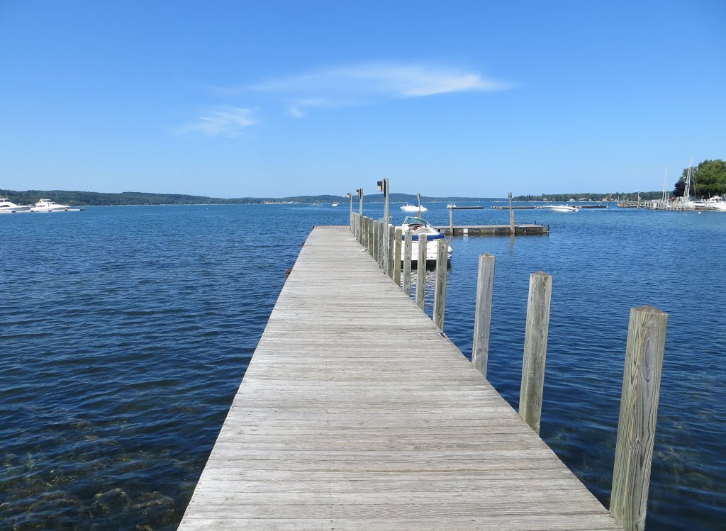 a deck on Lake Charlevox