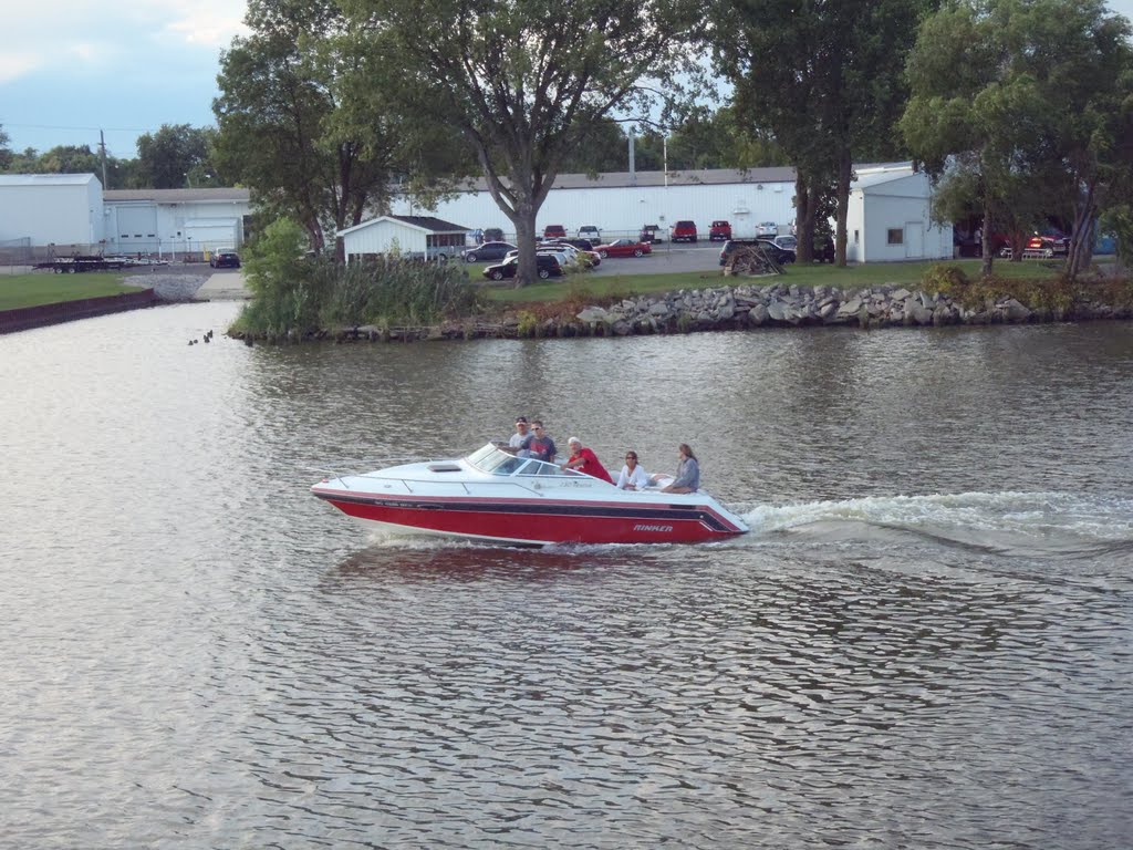 Boat on Saginaw River, Bay City, Michigan
