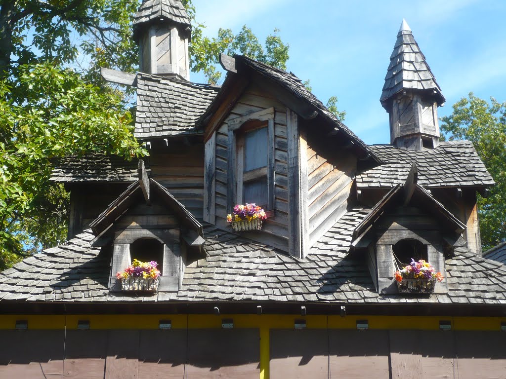 Rooftop at the 17th century villlage of the Michigan Renaissance Festival near Holly (Detroit) Michigan USA