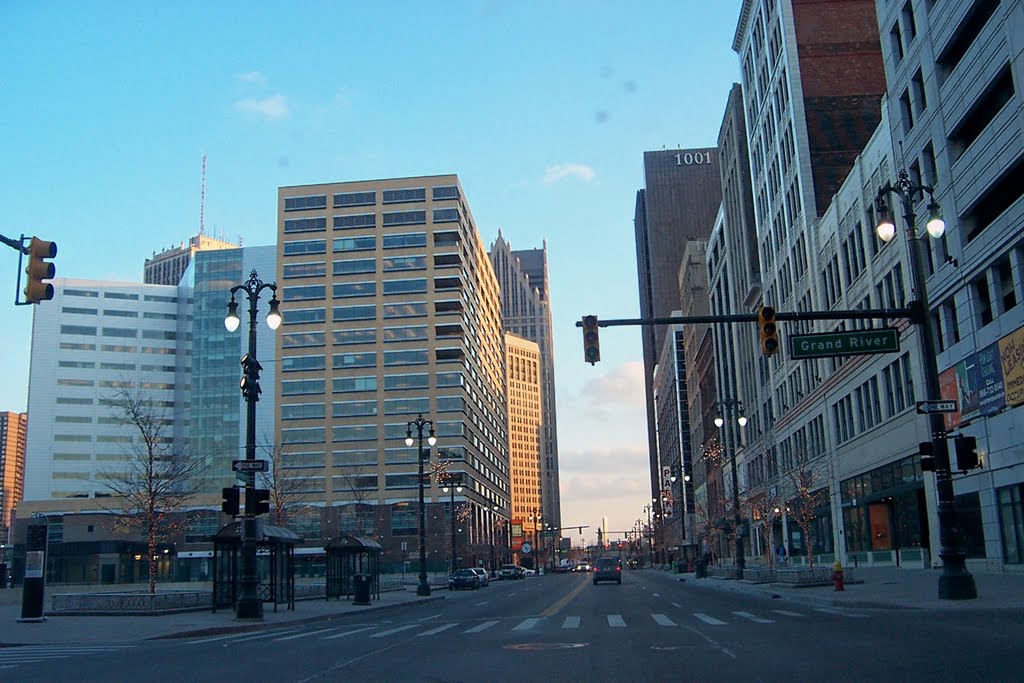 Downtown Detroit from GRA and Woodward