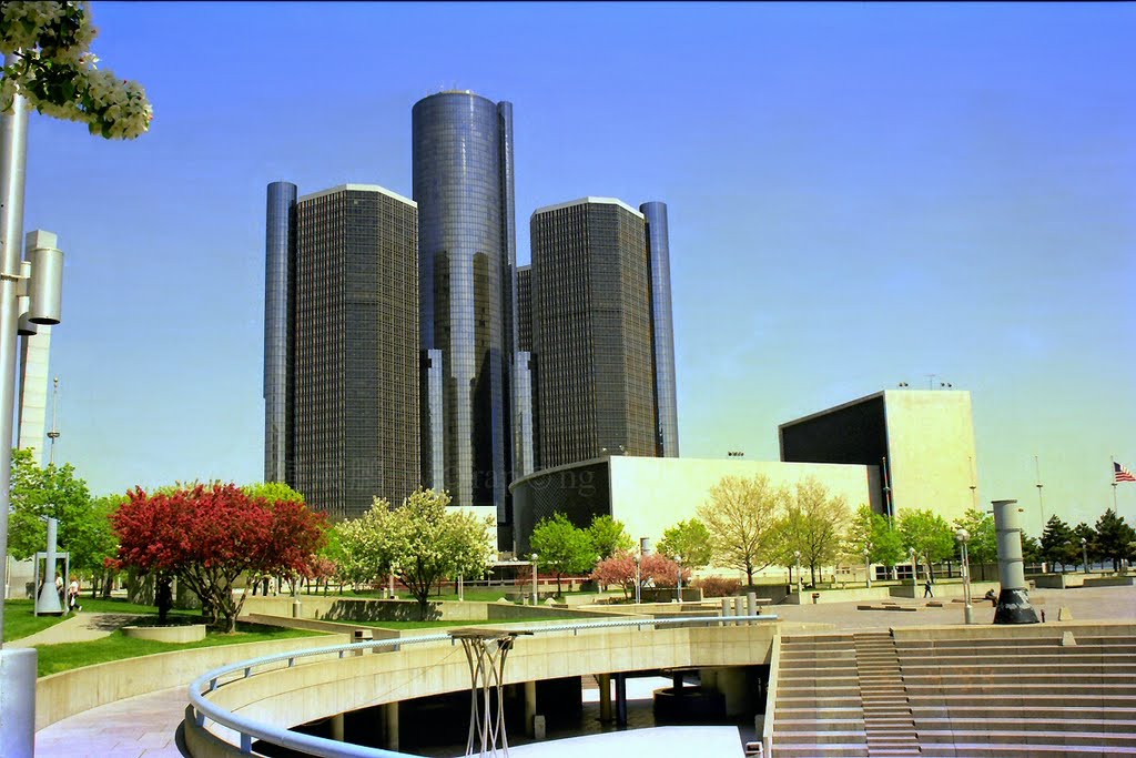 GM Renaissance Center ☺ 底特律通用汽車復興中心大廈 ☺ เรเนซองเซ็นเตอร์ เมืองดีทรอย มลรัฐมิชิแกน