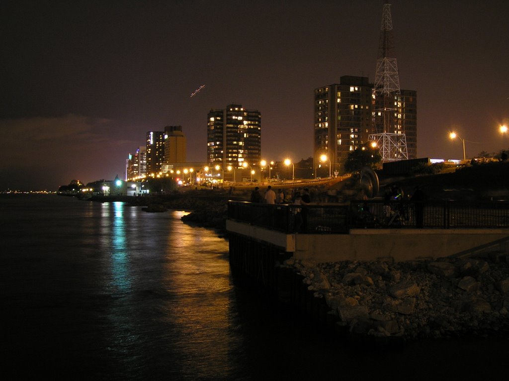 Windsor riverfront after fireworks