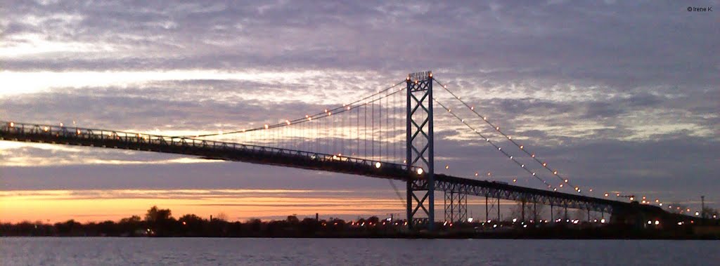 View onto the Ambassador Bridge from Windsor, ON