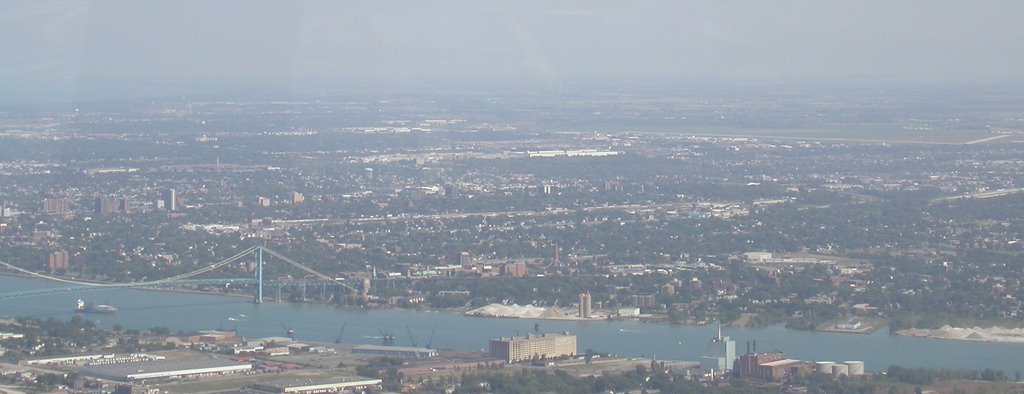Looking back at Windsor, Ontario, Canada