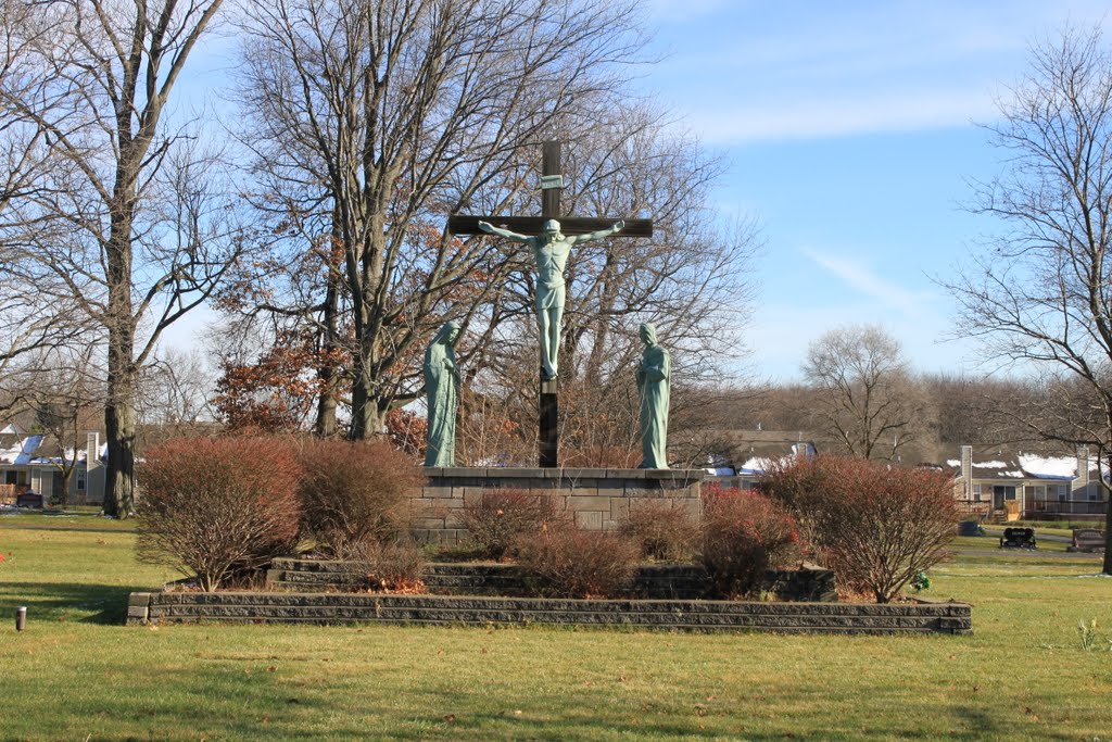 Crucifix at Saint John the Baptist Catholic Cemetery, Ypsilanti, Michigan