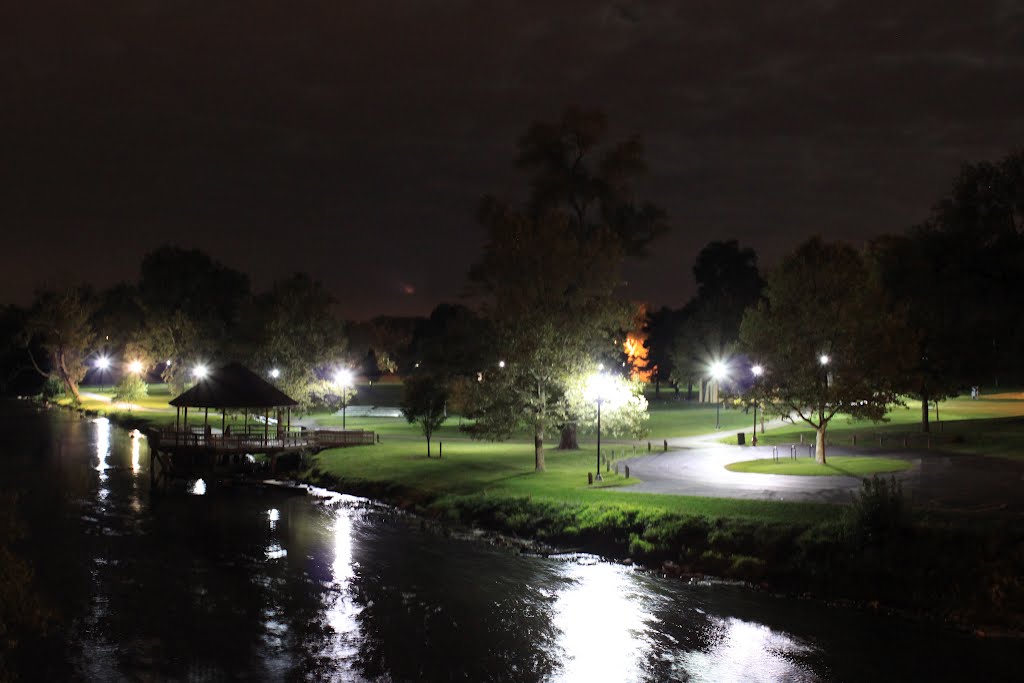 Riverside Park at Night, Depot Town, Ypsilanti, Michigan