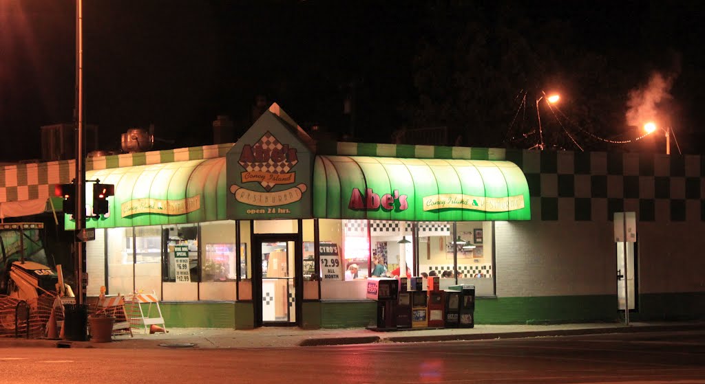 Abes Coney Island at Night, 402 West Michigan Avenue, Ypsilanti, Michigan