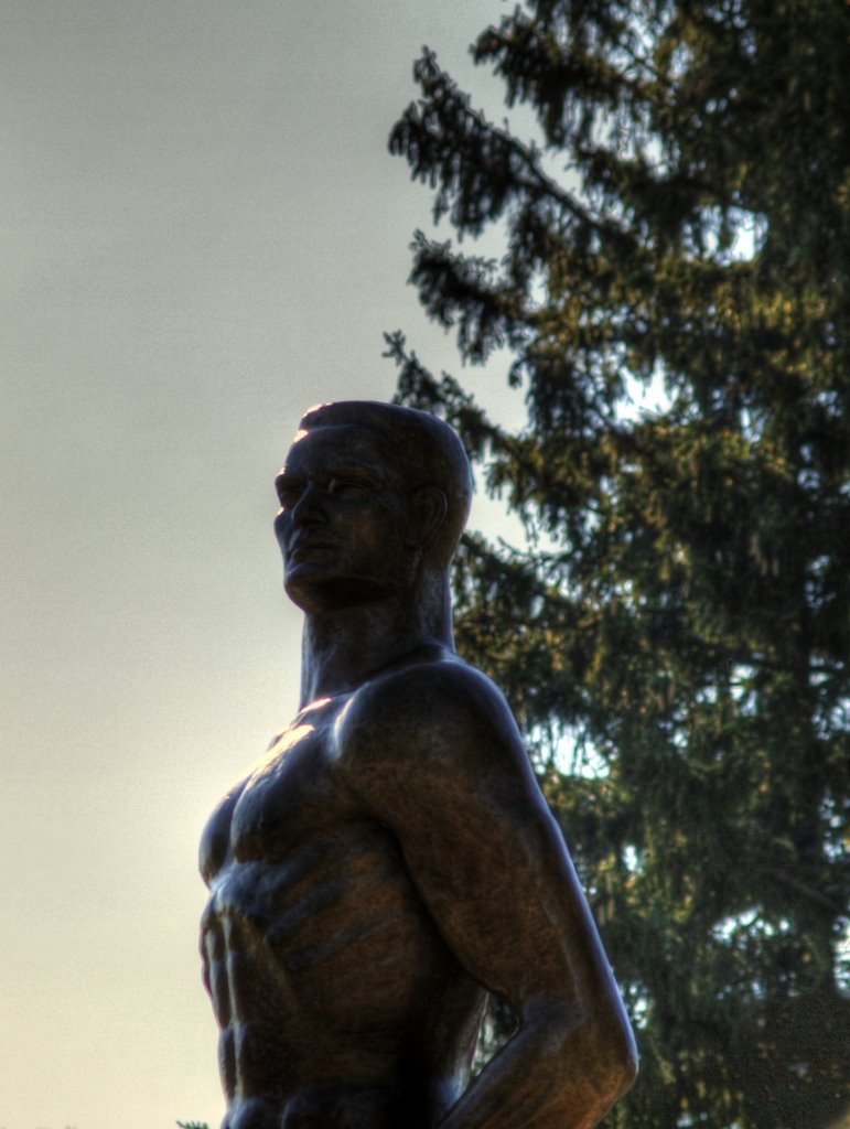 Sparty standing tall