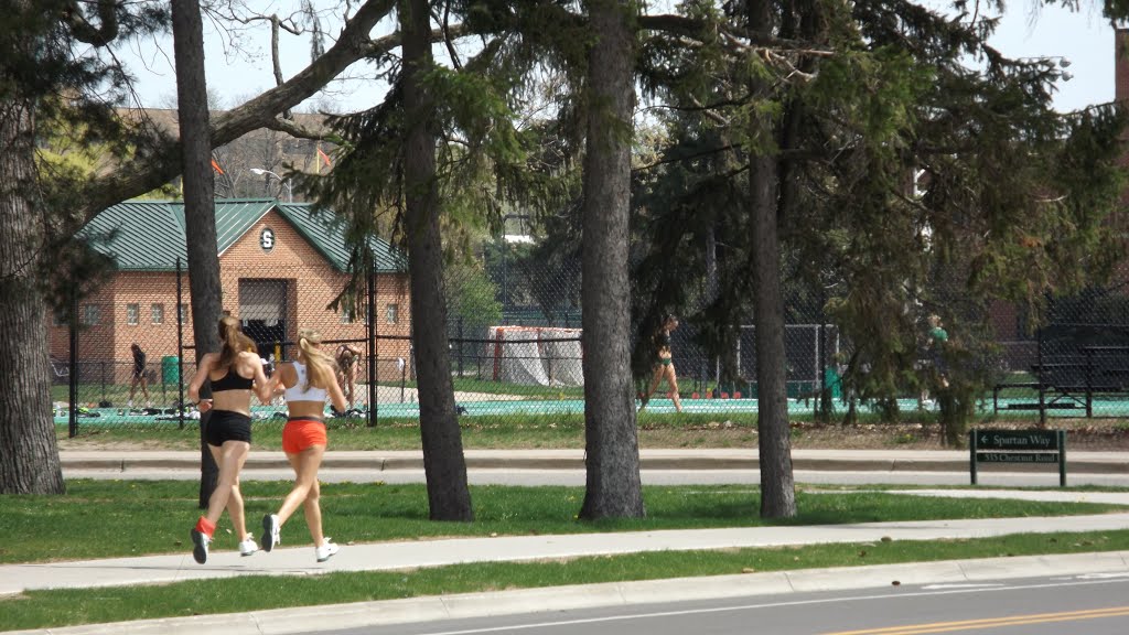 Jogging through campus