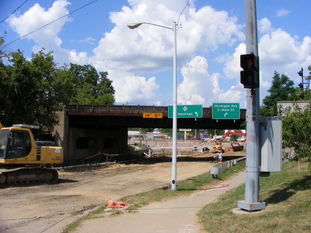 Construction on Railroad Viaduct Underpass on M-43 in Kalamazoo, MI