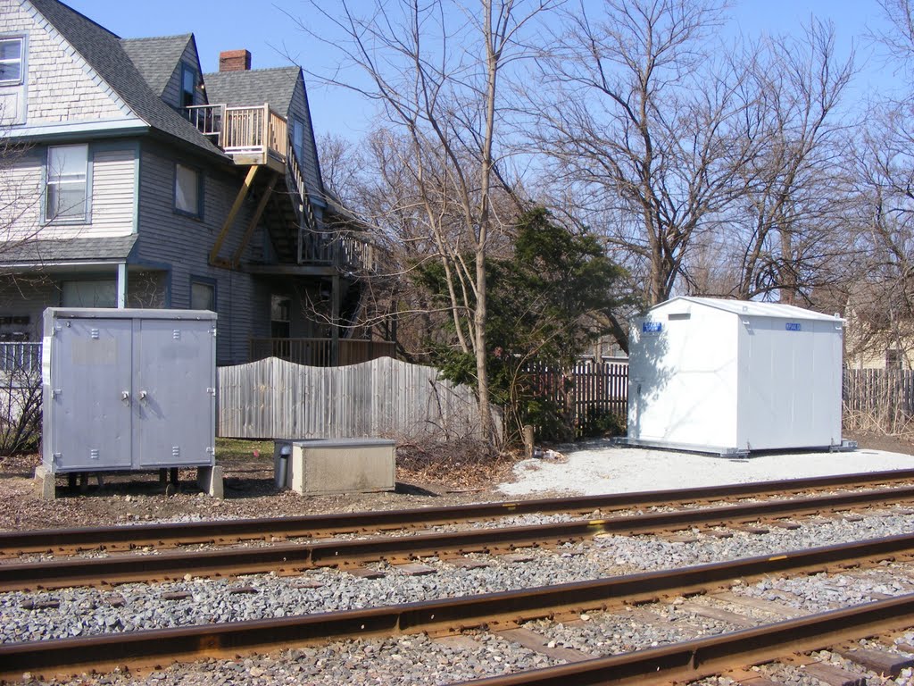New and Old Signal Boxes for Amtrak at West Main Street, Kalamazoo, MI