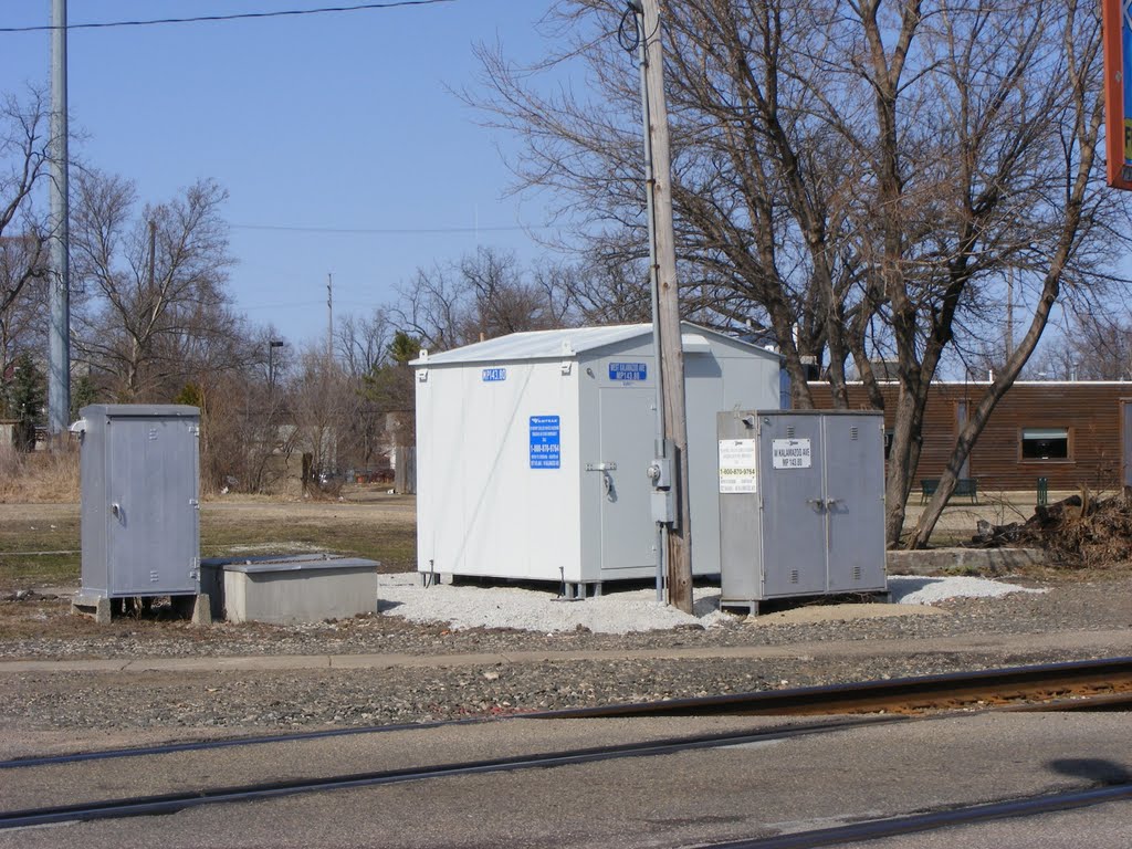 New and Old Signal Boxes for Amtrak at West Kalamazoo Avenue, Kalamazoo, MI