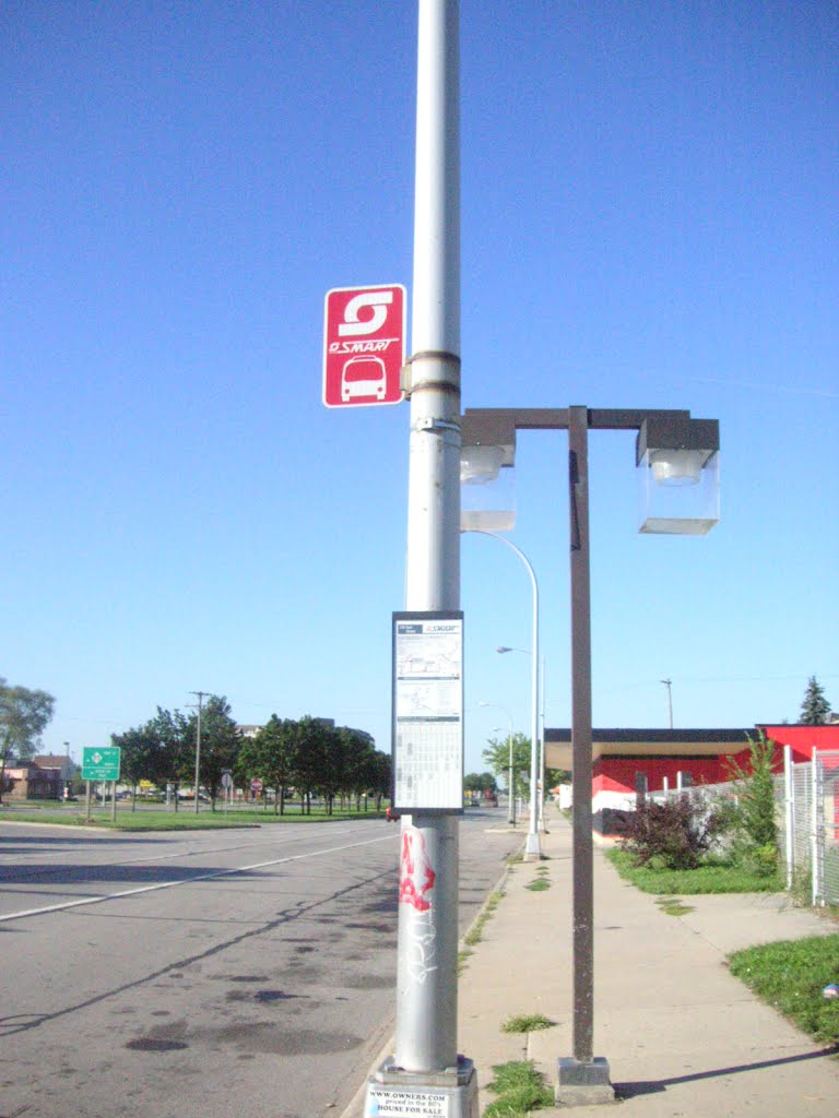 bus stop for Detroit Metro Airport