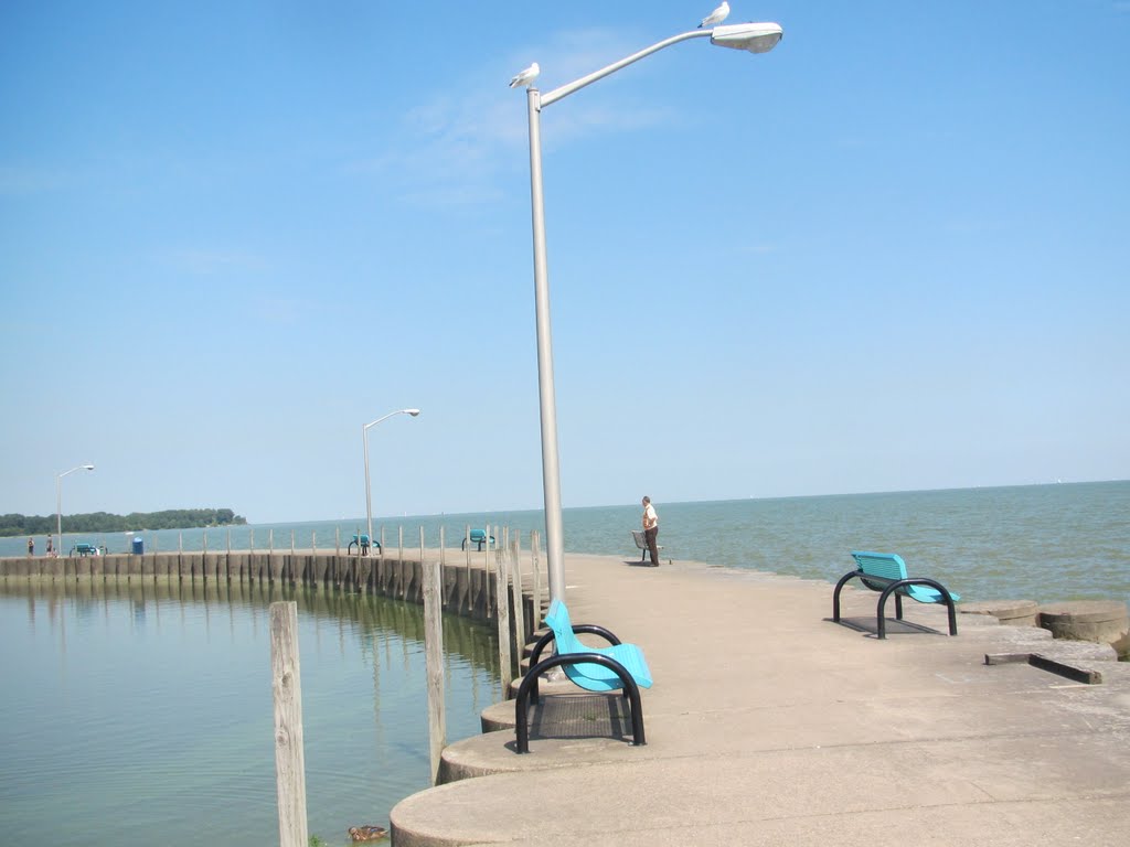 Crescent-shaped pier in Luna Pier