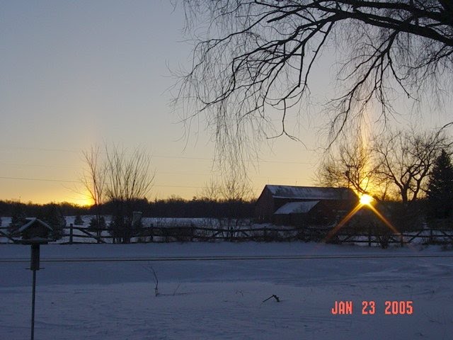Sunrise and rainbow