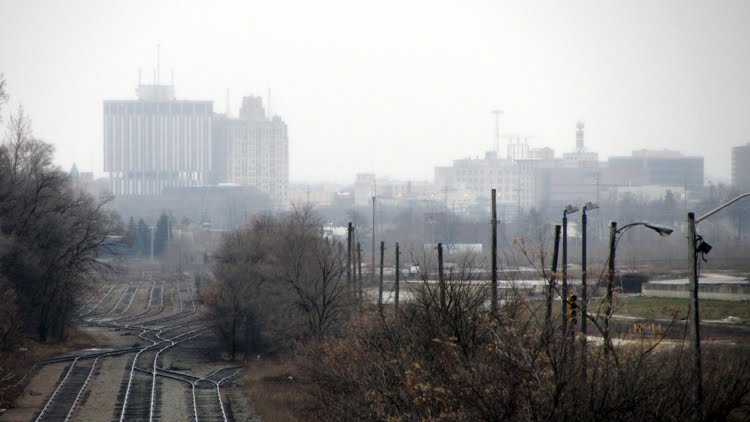 Downtown Flint, from Buick City