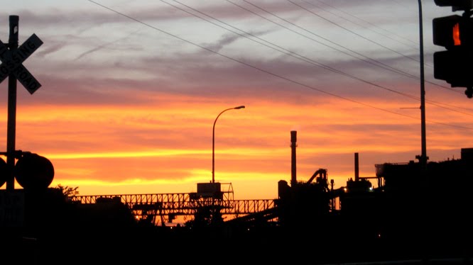 gritty sunset over Ford Rouge Plant