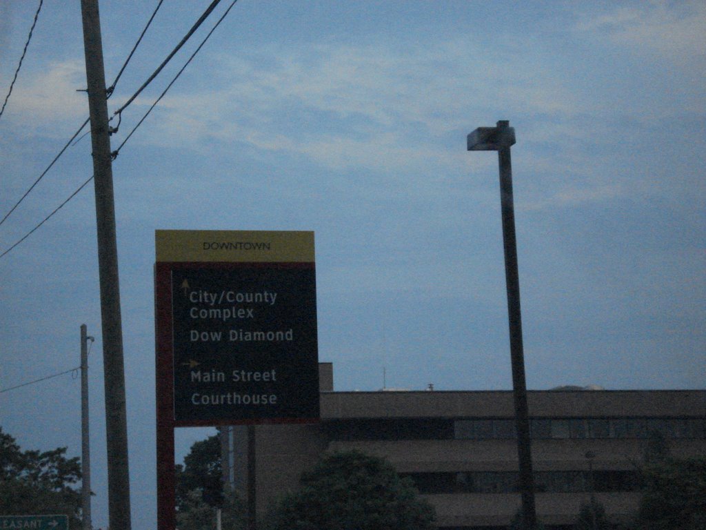 Midland Directory Sign at Dusk