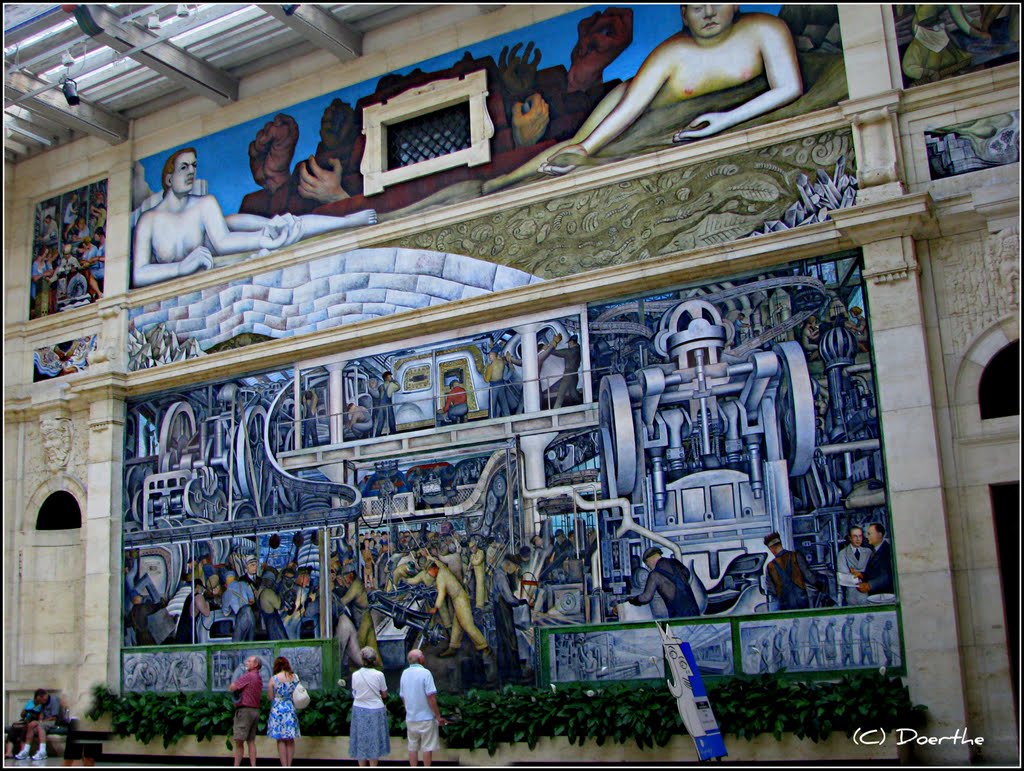 Detroit Art Institute; Diego Rivera Mural (ENLARGE TO SEE DETAILS)