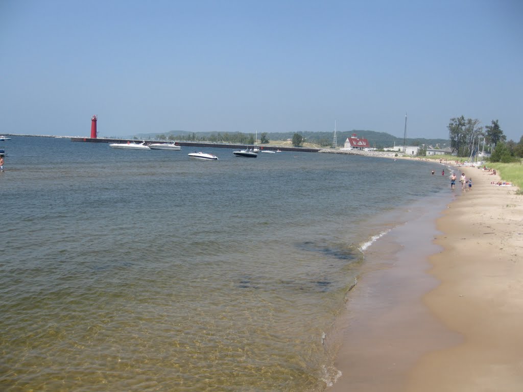 Beach near the coat guard and the inner pier  lighthouse