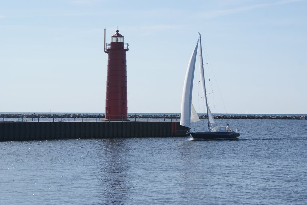 Muskegon MI South Pier Lighthouse Lake Michigan MI