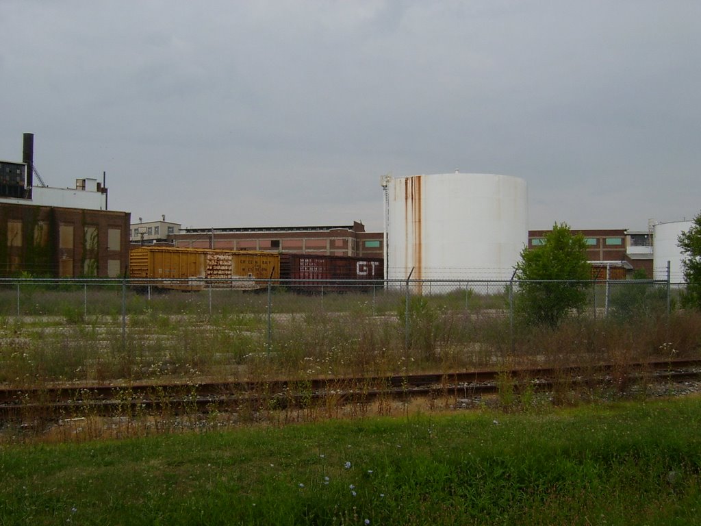 Box Cars and Oil Tanks that will be cut up for scrap at the former KVP Mill