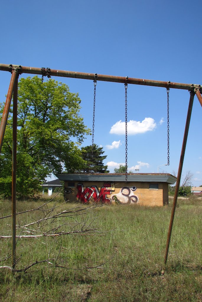 Used to be swings (Crystal Lake Park, Pontiac, MI)