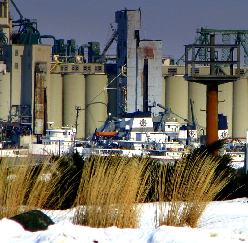 Sarnia Harbor wintering freighters