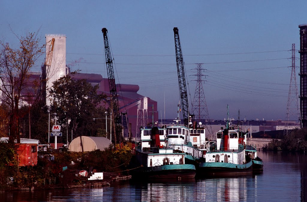 Tugboats docked in Rouge River, Dearborn MI