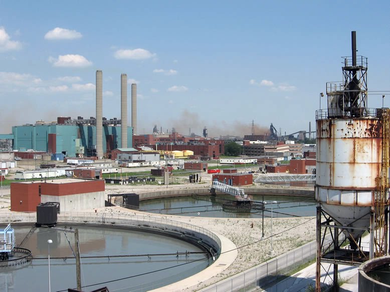 water treatment plant & Zug Island belching its crap