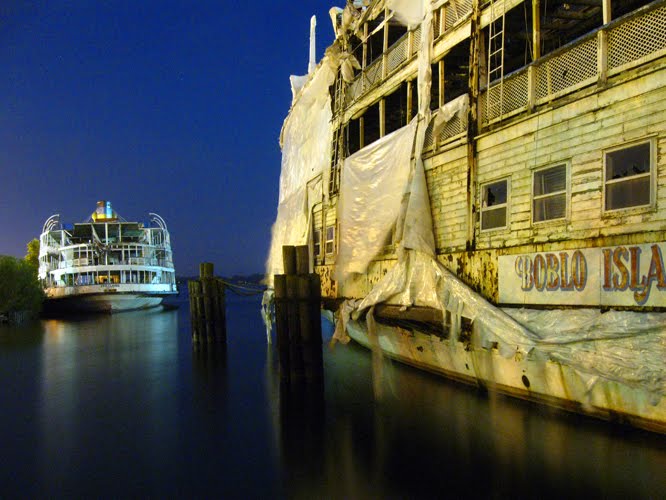 the Boblo Island Ferries, night