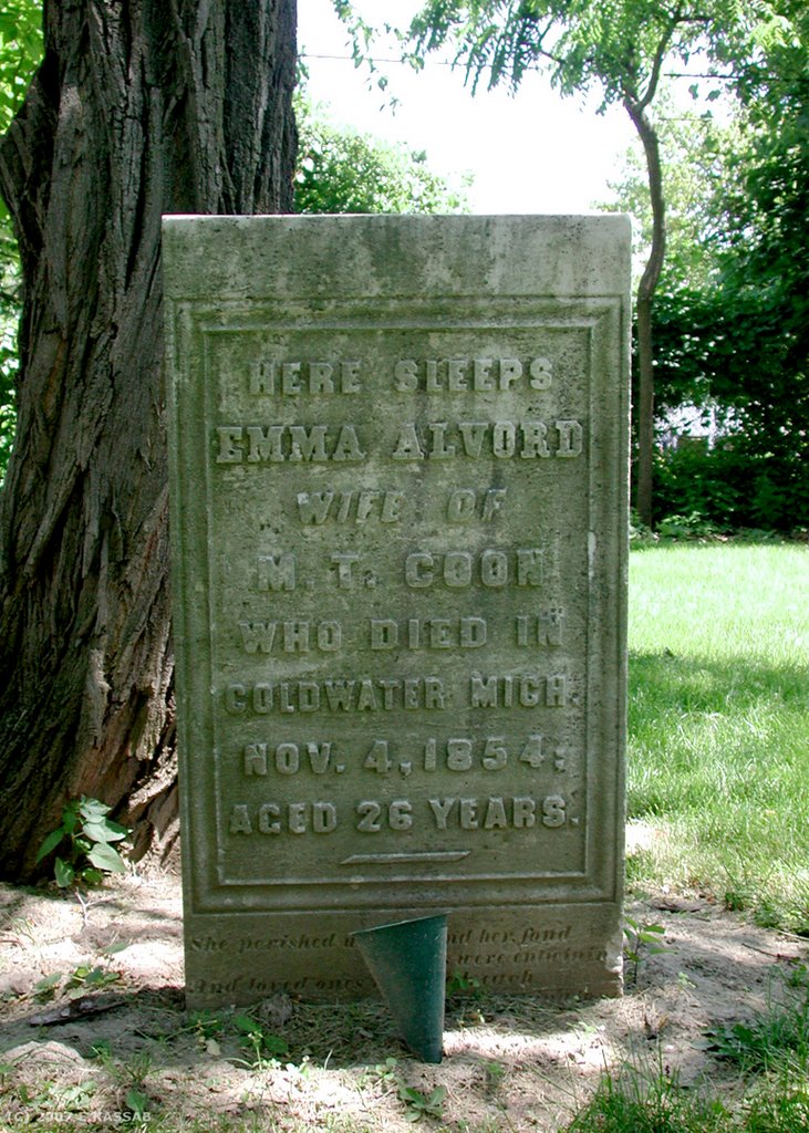 "Here sleeps Emma Alvord", Trenton, Mi