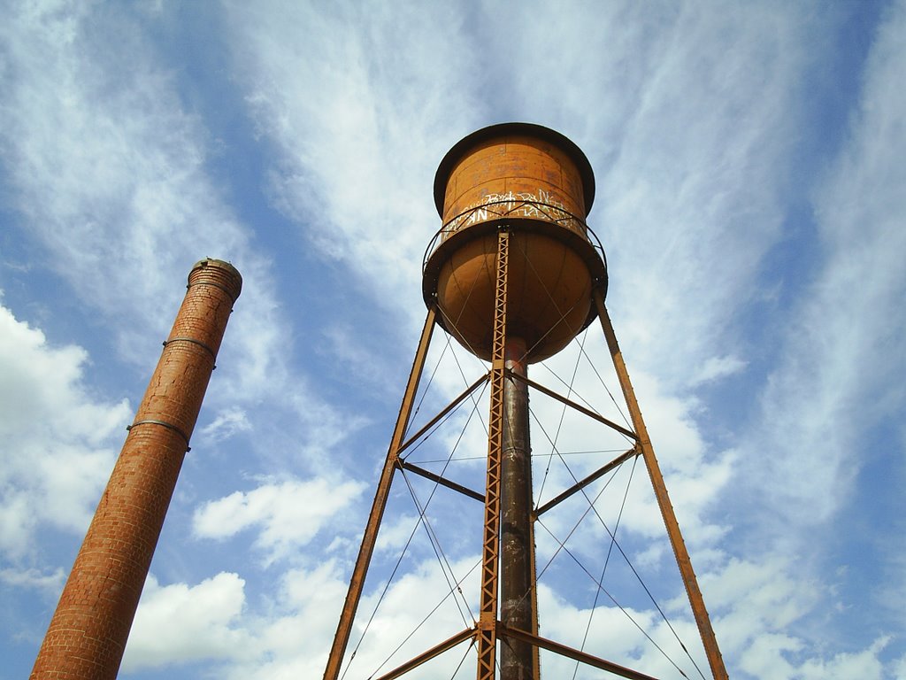 Smokestack and Water Tower, Flint, Michigan