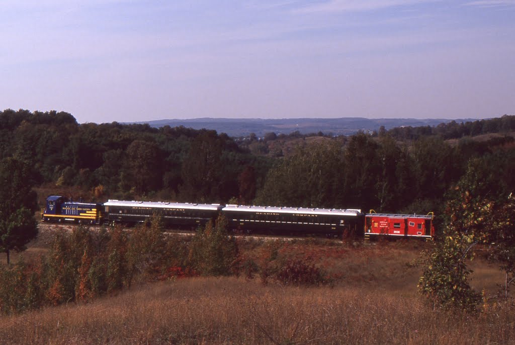 LSRR Train with Lake Leelanau in Background 1990