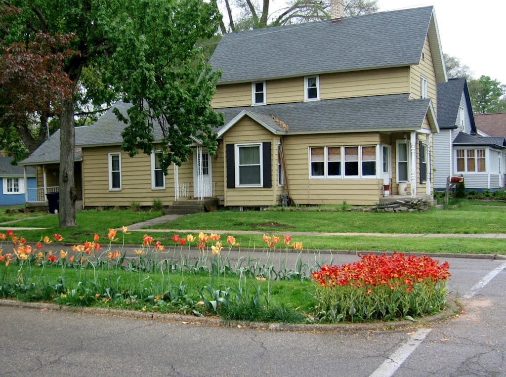 House in Holland, Michigan during Holland Tulip Festival, 2012