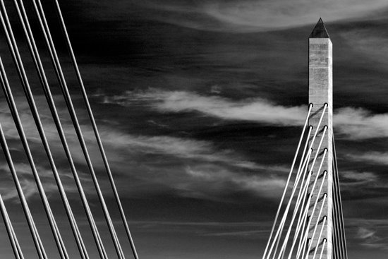 Dramatic B&W of the Penobscot Bridge