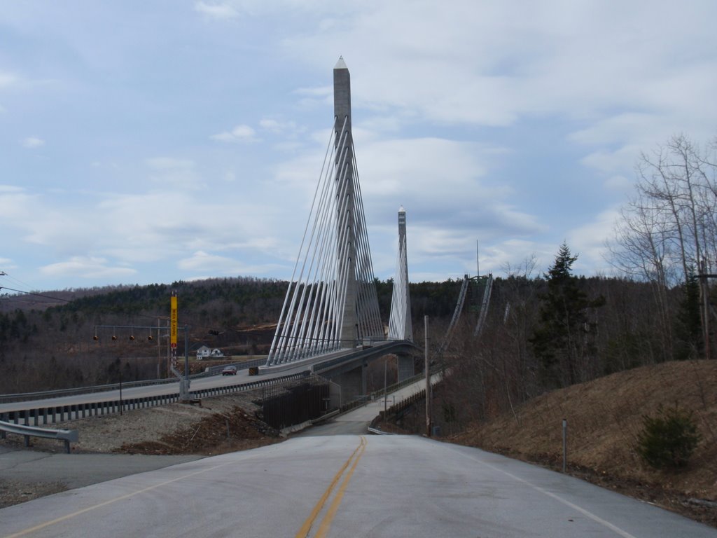 Old & new bridges at Bucksport, Maine