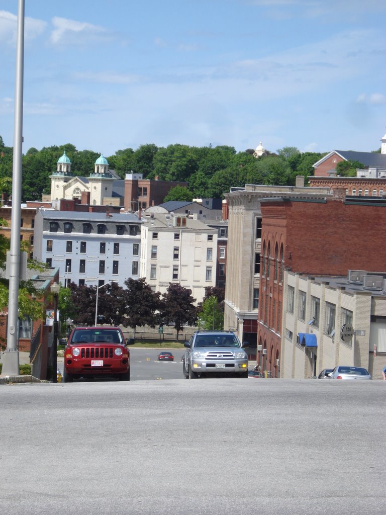 View down York St