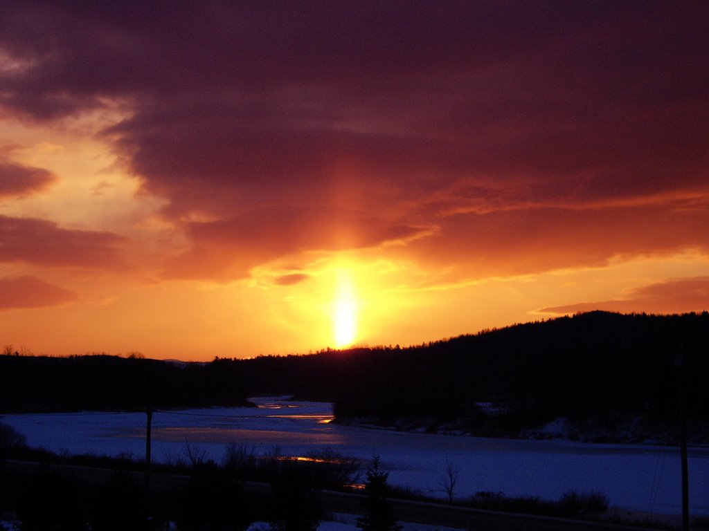 Sun Pillar over Aroostook River