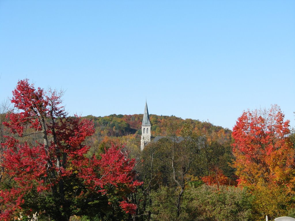 St Augustines church as seen from the cemetery on Bangor St.